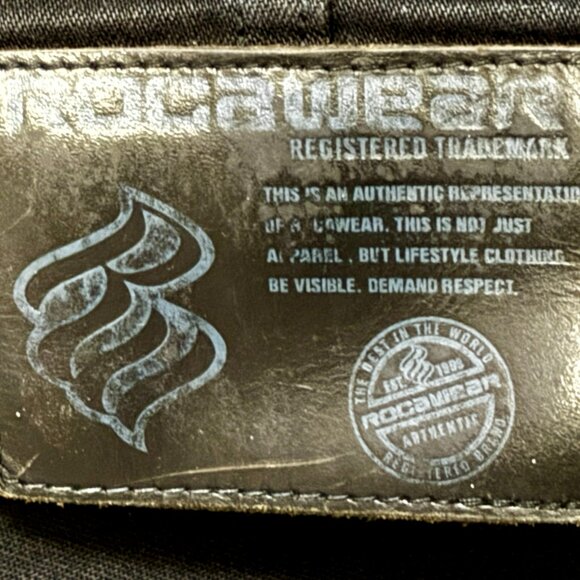 ~~Rocawear Vintage Black Denim ZIP UP Jacket Men’s XXL Zip Up Trucker...a few li - Picture 9 of 9